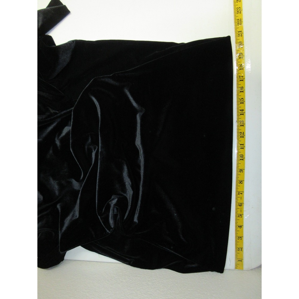 Vintage Express Dress Womens Size 6 Tricot Velvet Mock Maxi Stretch 90s Black - Picture 13 of 14